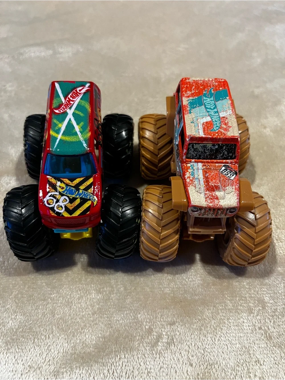 Hot Wheels Monster Truck Bundle - Muddy Jeep #999 and Race Ace #68